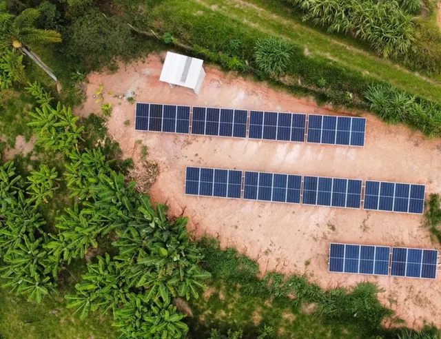 Usina solar em solo numa fazenda em Jundiaí