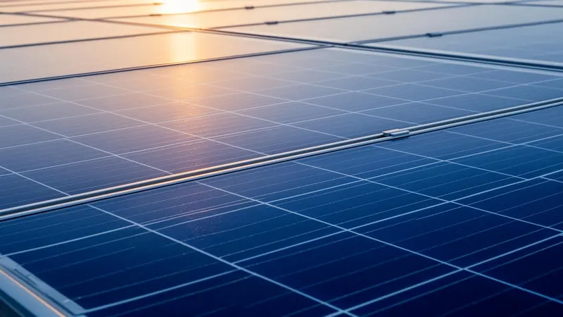 Detalhe de painéis solares